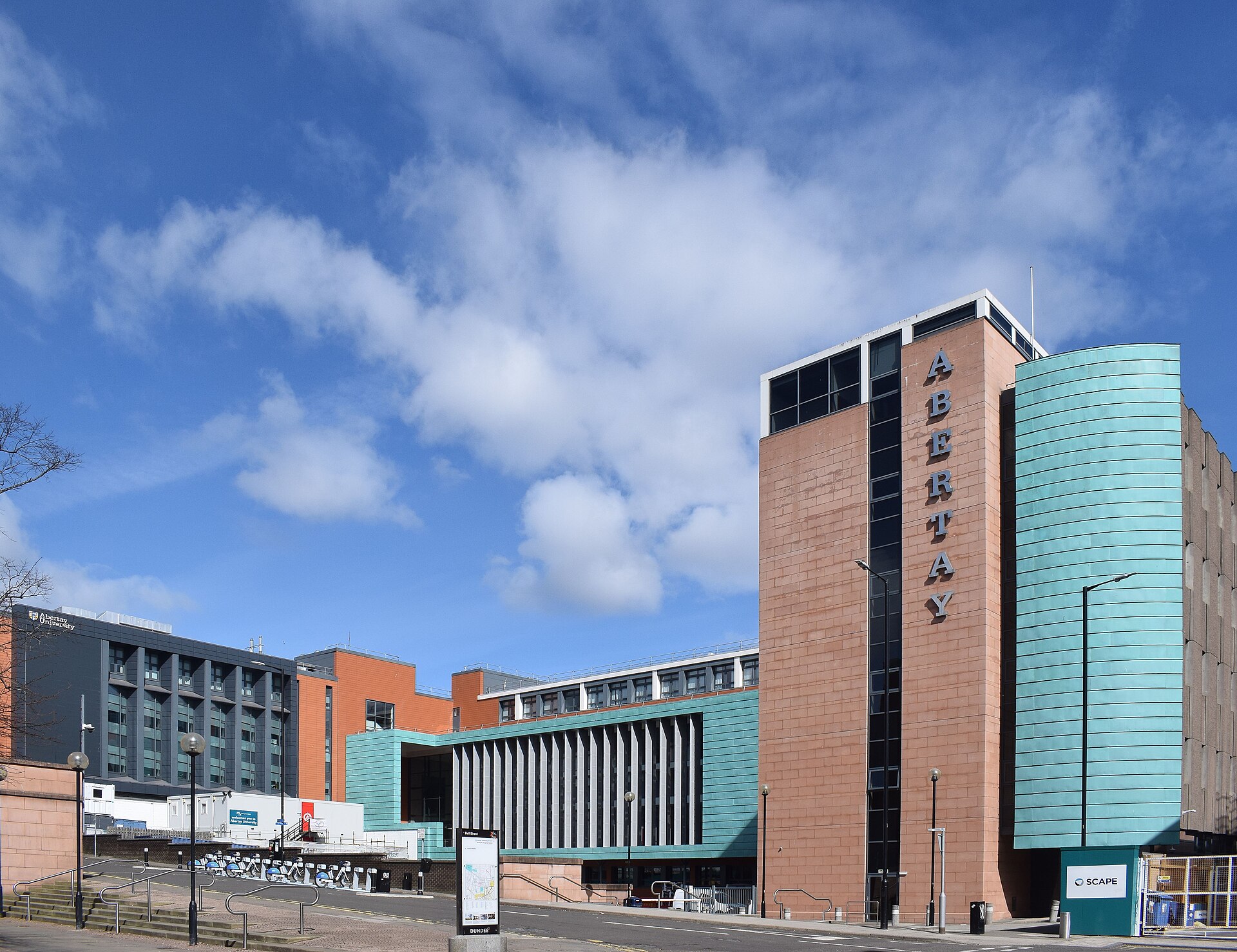 Abertay University buildings in the centre of Dundee
